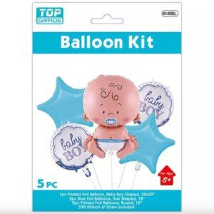 TopGrade Inc. Baby Shower Foil Balloon 5 Piece Set Party Supplies